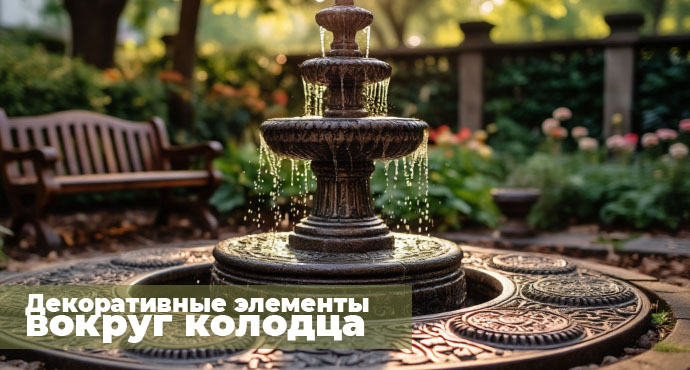 Декоративные элементы вокруг колодца